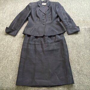 Le Suit Suit Set Womens‎ 4 Petite Navy Tailored Jacket Professional Business